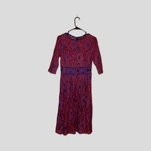 WINTER RED AND BLUE MIUSOL DRESS
